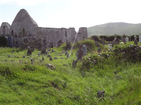 Ireland Ruins Of Ballinskelligs Priory On The Iveragh Peninsula Also