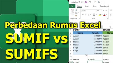 Perbedaan Rumus Excel Sumif Vs Sumifs Youtube