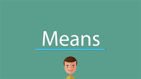 How To Say Means In English Youtube