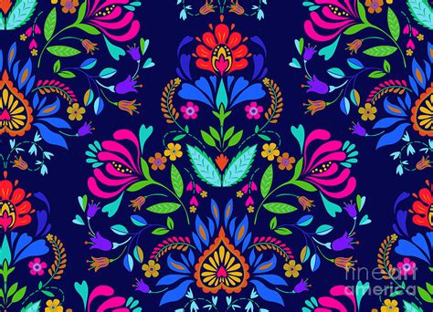 Seamless Floral Folk Pattern Slavic Digital Art By Rosapompelmo Pixels