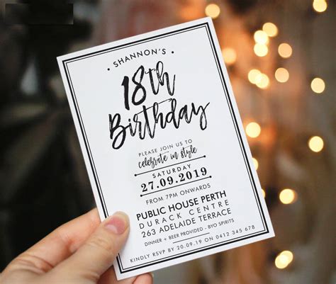 18th Debut Birthday Invitations