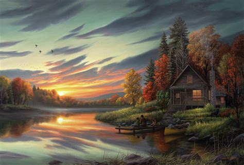 Many artists and painters like to sketch their ideas onto canvas prior to painting. Lakeside Memories Painting by Chuck Black