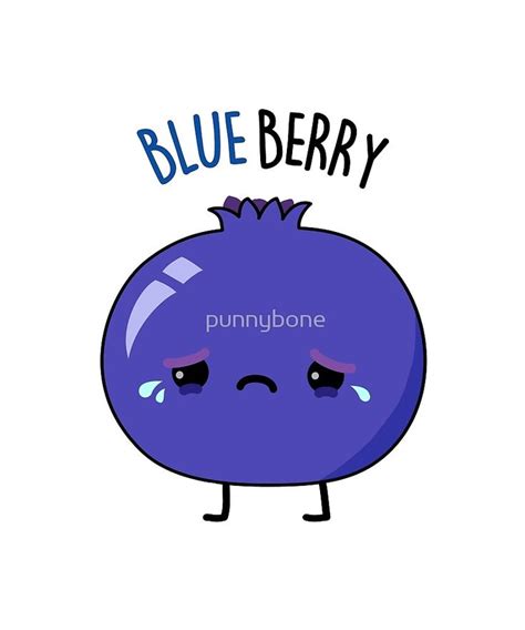 Blue Berry Fruit Food Pun Sticker By Punnybone Funny Food Puns Food