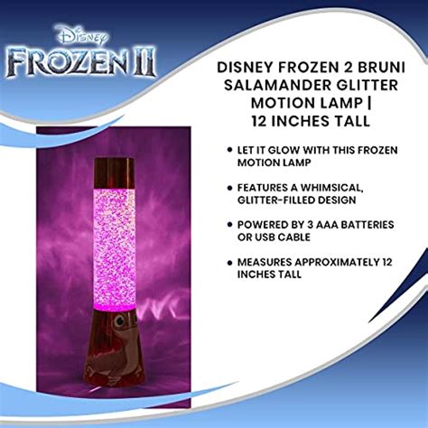 Disney Frozen 2 Bruni Salamander Glitter Motion Lamp Led Light