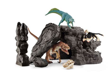 Schleich Dinosaurs Dinosaur Set With Cave Toy Playset