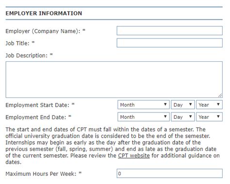 Employment verification confirms a person's past or current job status. Applying for Curricular Practical Training through myIO