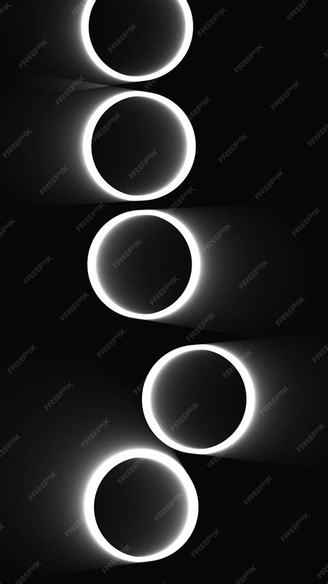 Premium Vector Circles White Glowing Black Background