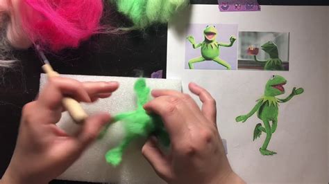 Felting Kermit The Frog Asmr Youtube