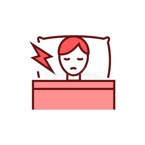 Sick Man In Bed Icon Bad Health Vector Illustration Stock Vector