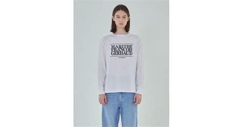 Marithé Et François Girbaud Classic Logo Long Sleeve Tee In White Lyst