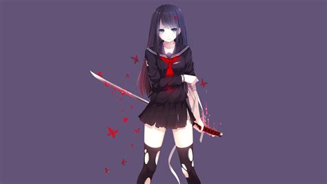 Wallpaper Id 659005 Blood Girls Character Thigh Hairl Holding