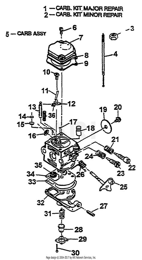 Homelite 1940 Parts Diagram for Carburetor