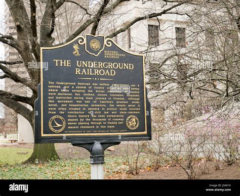 Underground Railroad Historical Marker State Capitol Columbus Ohio