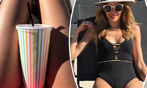 Bec Judd Flaunts Her Slender Pins In A Bikini Daily Mail Online