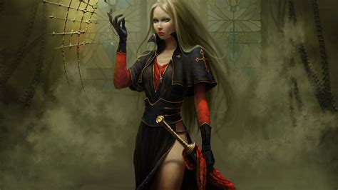 Wallpaper Digital Art Women Fantasy Art Blonde Long