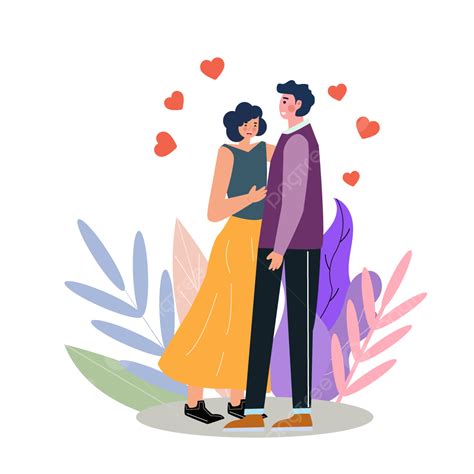 Dia Dos Namorados Casal Caminhando Ilustração Png Dia Dos Namorados