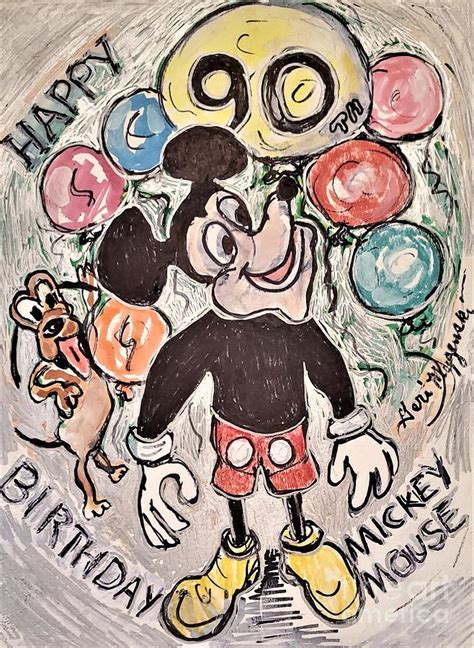 Mickey Mouse 90th Birthday Party Mixed Media By Geraldine Myszenski