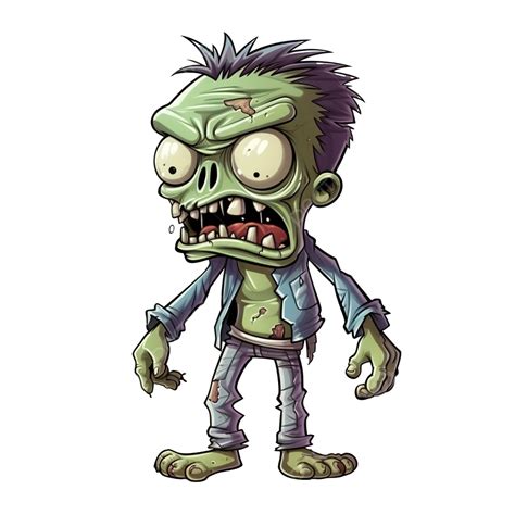 Zombie Cartoon Walking Dead Funny Halloween Monster Doodle Character