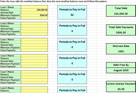 Debt Snowball Calculator Template Excel Excel Tmp