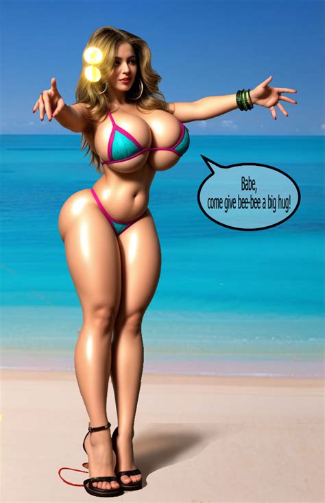 Rule 34 1girls Ai Generated Beach Bianca Blackwood Big Ass Big Breasts Bikini Bimbo Blonde