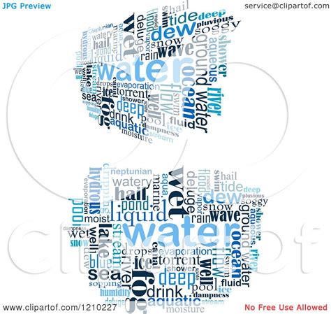 Clipart Of A Word Collage Of Blue Water Words Royalty Free Vector