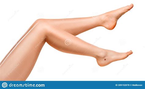 Beautiful Well Groomed Sexy Long Legs Sensual White Background Stock Photos Free Royalty