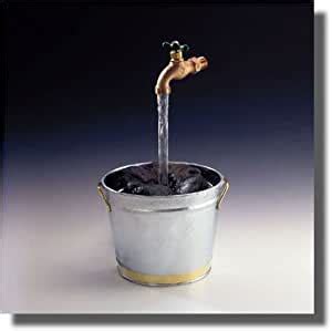 I've searched the web and can't find directions just pics of the water feature. Amazon.com: Galvanized Bucket Floating Faucet Fountain: Home & Kitchen