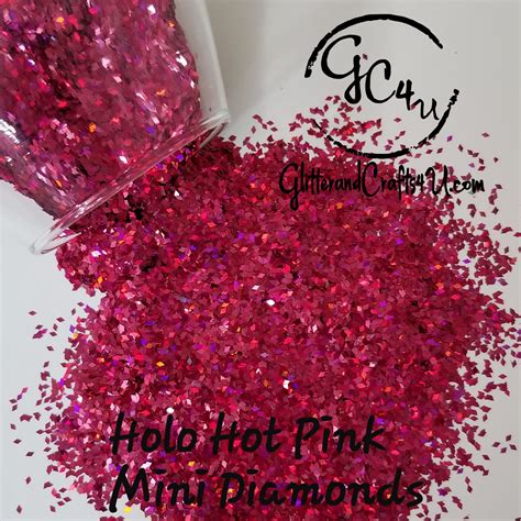 Holographic Ultra Premium Polyester Glitter Mix 1mm Mini Diamonds Holo Hot Pink Glitter