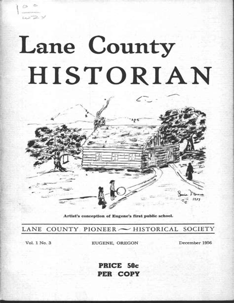 Historian Lane County Price 50c Per Copy