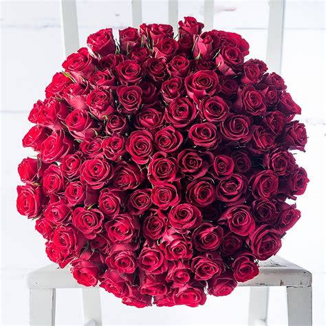 Authentic Love 100 Red Roses Bunch Free Delivery T My Emotions