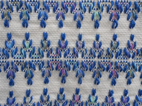 My Swedish Weaving On Monks Cloth In Blues Hand Embroidery Stitches