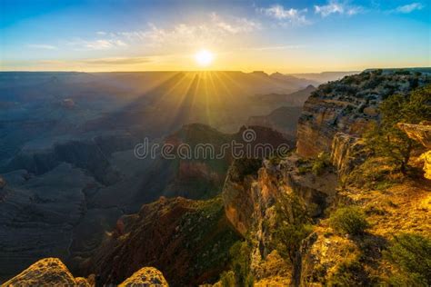 Sunrise At Hopi Point On The Rim Trail At The South Rim Of Grand Canyon
