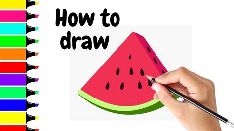 how to draw watermelon step by step how to draw watermelon easy youtube