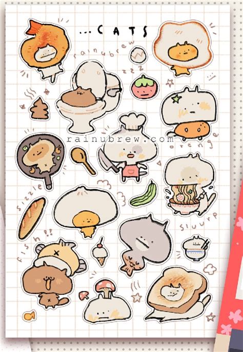 Home And Living Kawaii Sticker Sheets Cute Animals Sticker Sheets Office