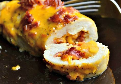 Chicken dinners can get real boring, real fast. Bacon And Cheese Stuffed Chicken Breasts Recipe — Dishmaps