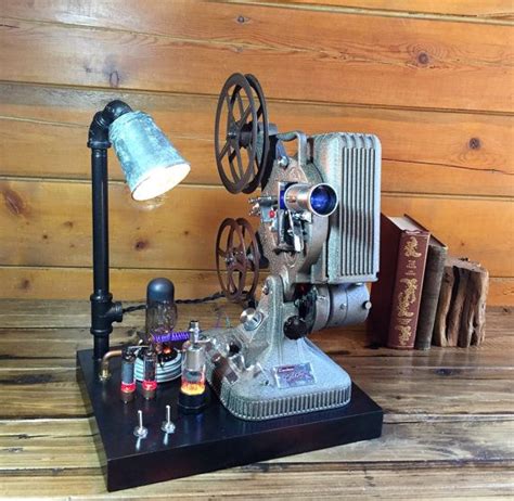 1950s Era Movie Projector Man Cave Steampunk Lamp Etsy Steampunk Lamp Steampunk Home Decor