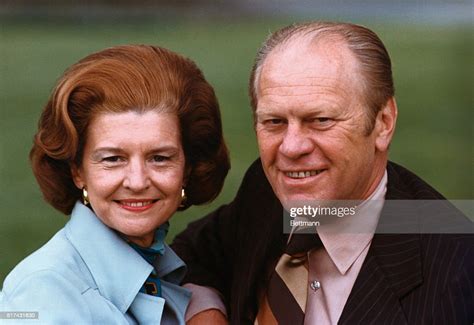 President Gerald R Ford And His Wife Betty Ford Pose For A News