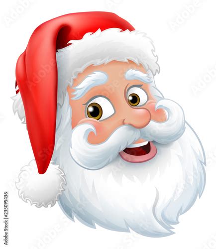 Santa Claus Or Father Christmas Cartoon Character Face Graphic Stock