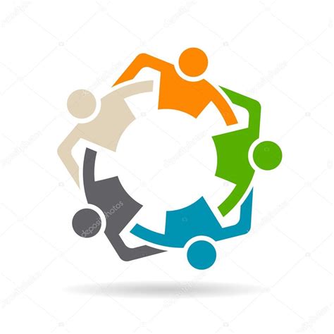 Team Friends Group Of Five People Logo — Stock Vector © Deskcube 66673675