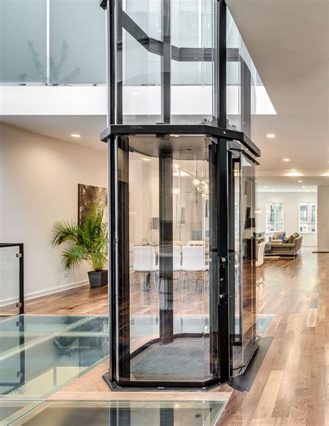 Narrow Row Home With Vuelift Octagonal Cab View Glass Elevator