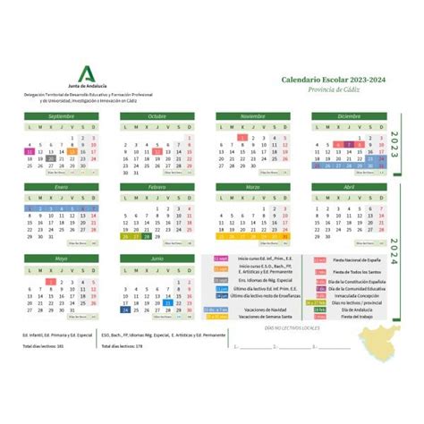 Calendarios Escolares 2023 2024 Andalucía Apia