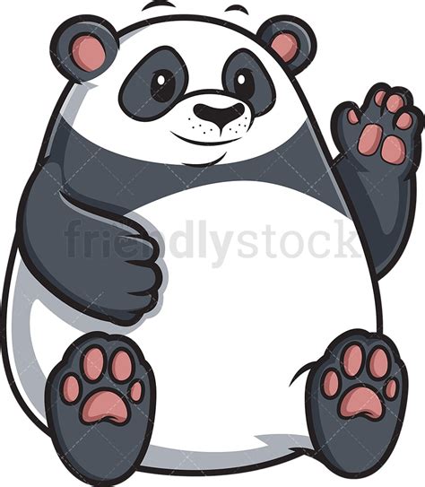 Fat Panda Cartoon Clipart Vector Friendlystock