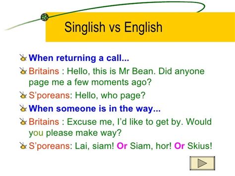 English Vs Singlish Britain Vs Singaporean