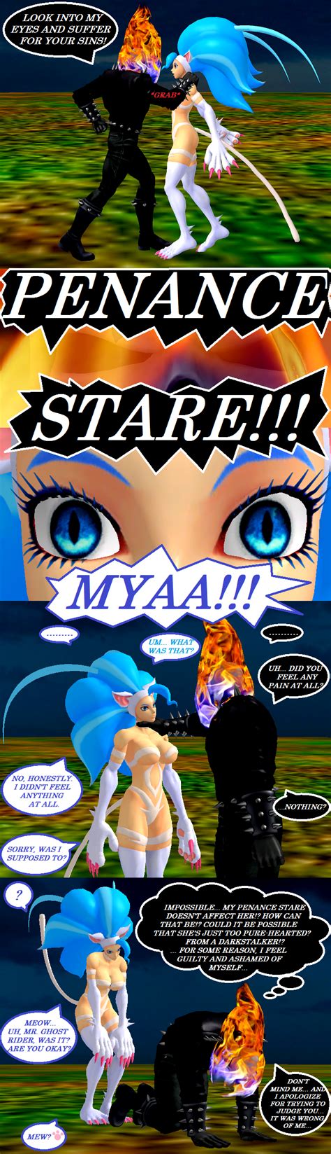 Ghost rider is the name of many antiheroes and superheroes appearing in american comic books in recent comics, blaze's ghost rider has been given the penance stare and mystical chain, both the game has also introduced an original version of the character, deadpool, who drives a taco truck. Felicia and Ghost Rider: Penance Stare Fail by NekoHybrid ...