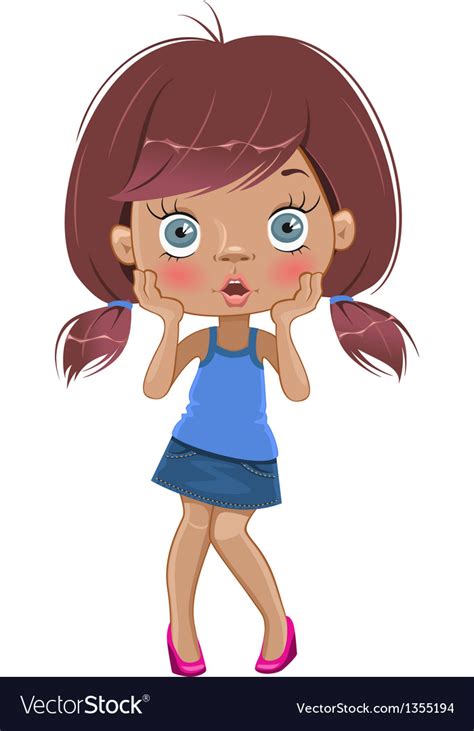 Surprised Cartoon Girl Royalty Free Vector Image