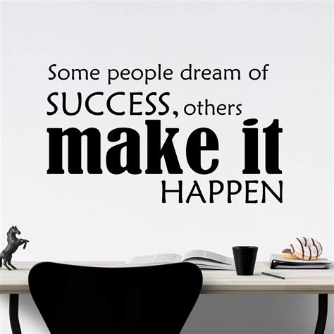 Success Make It Happen Decal Office Wall Quote Vinyl Lettering