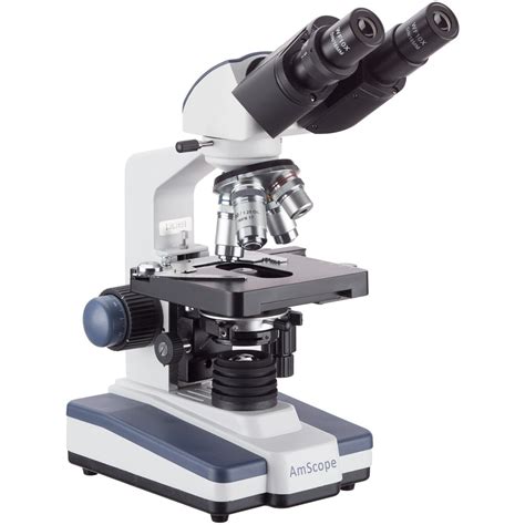 Amscope 40x 1000x Led Binocular Compound Microscope 3d 2 Layer