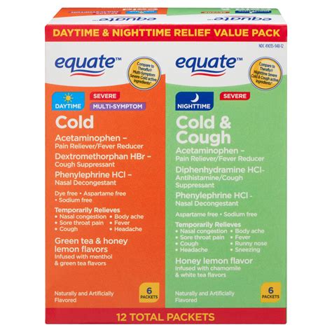 Equate Daytime Cold And Nighttime Cold And Cough Multi Symptom Severe