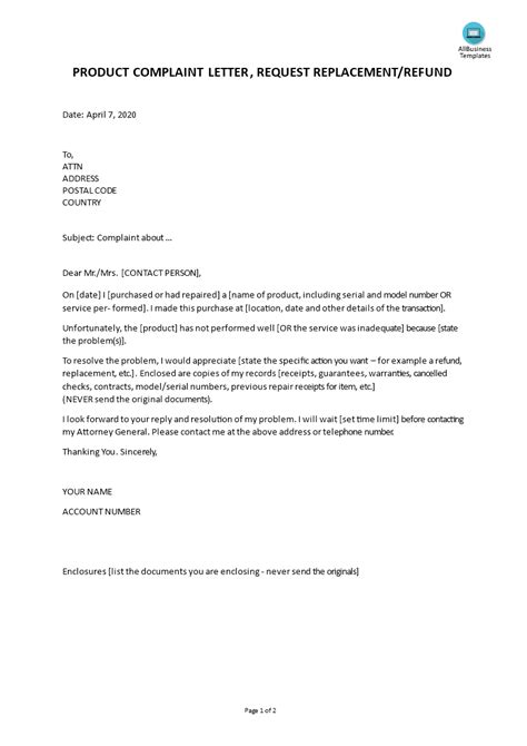 Draft Of Complaint Letter How To Write A Complaint Letter To A
