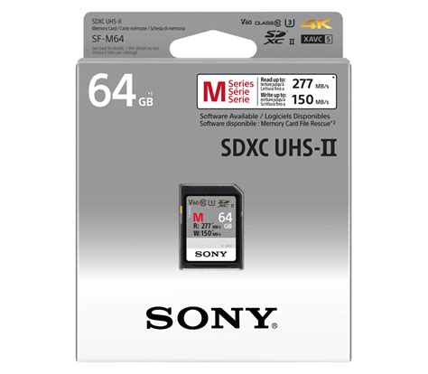 Карта памяти Sony Sdxc 64gb V60 Uhs Ii 150277mbs Sf M купить в
